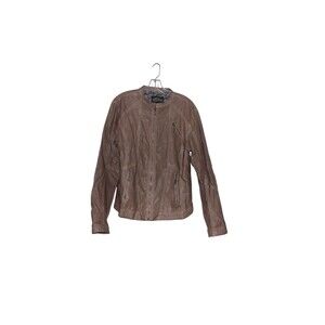 Montanaco  Brown Faux Leather Jacket Women's Sz XL